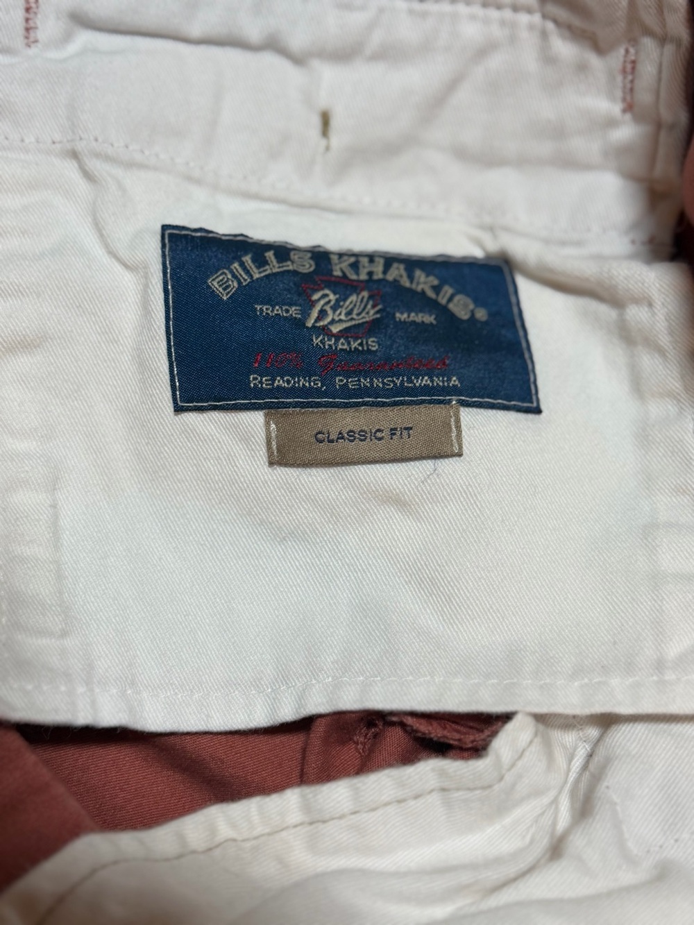 Bills Khakis M2 Classic Fit Pants Mens 44x30 Salmon Nantucket Red Made in USA - Picture 6 of 6